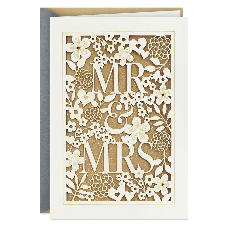 hallmark Elegant Lace Mr. and Mrs. Wedding Card