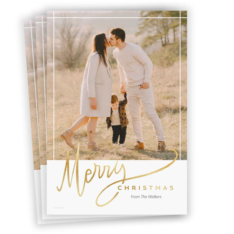 hallmark Elegant Merry Flat Christmas Photo Card