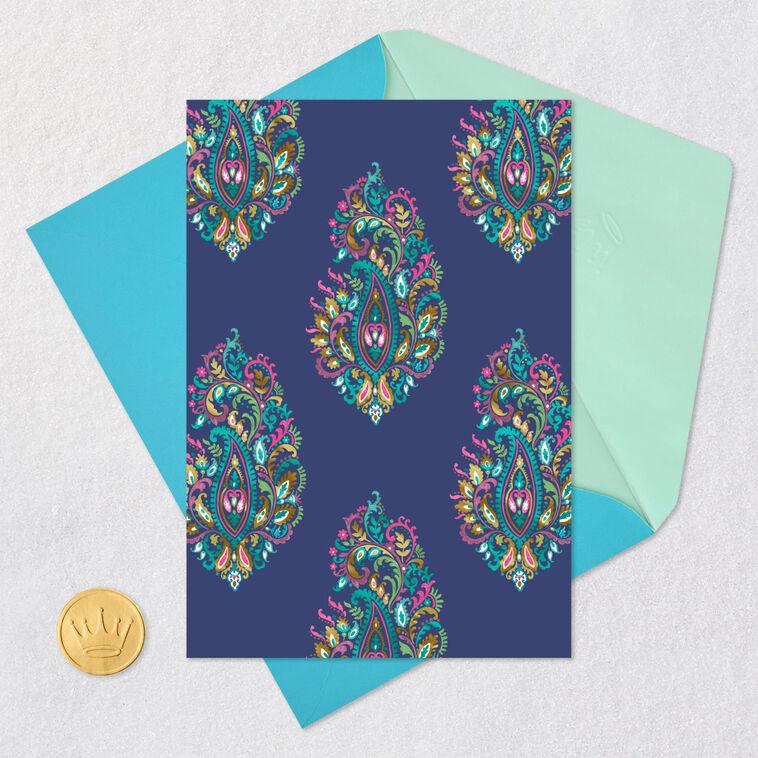 Hallmark Elegant Paisley Pattern Blank Card