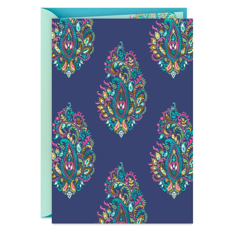 hallmark Elegant Paisley Pattern Blank Card