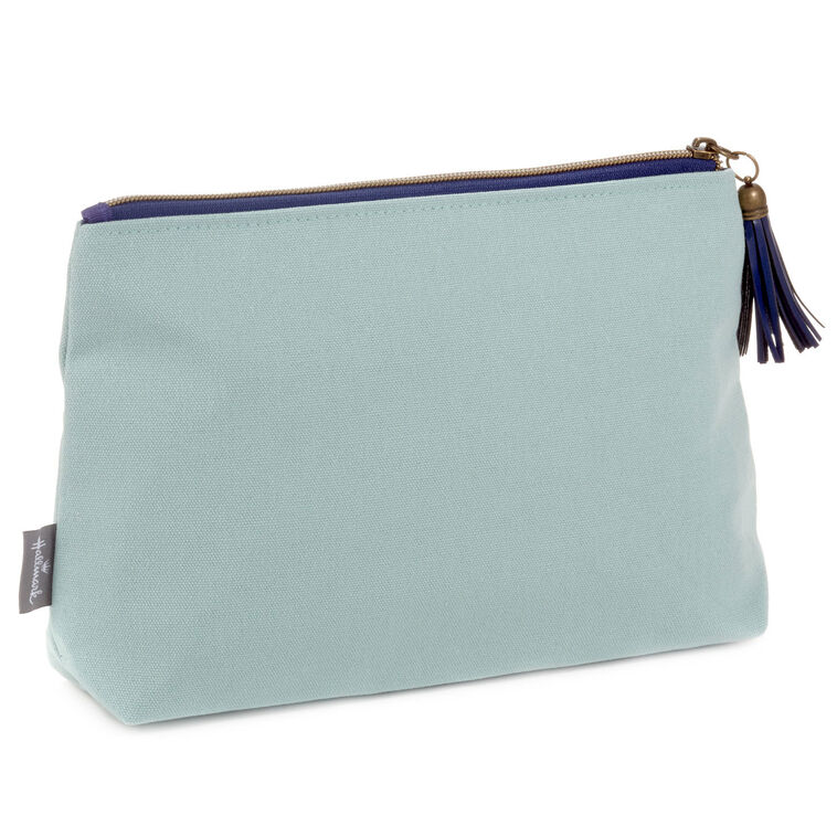 Hallmark Faith Hope Love Blue Canvas Pouch