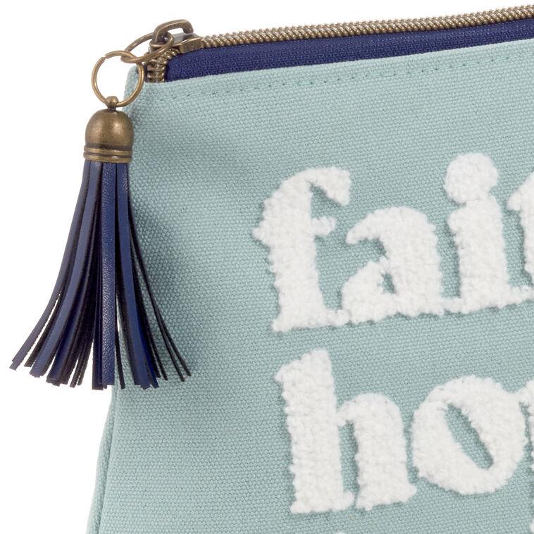 Hallmark Faith Hope Love Blue Canvas Pouch