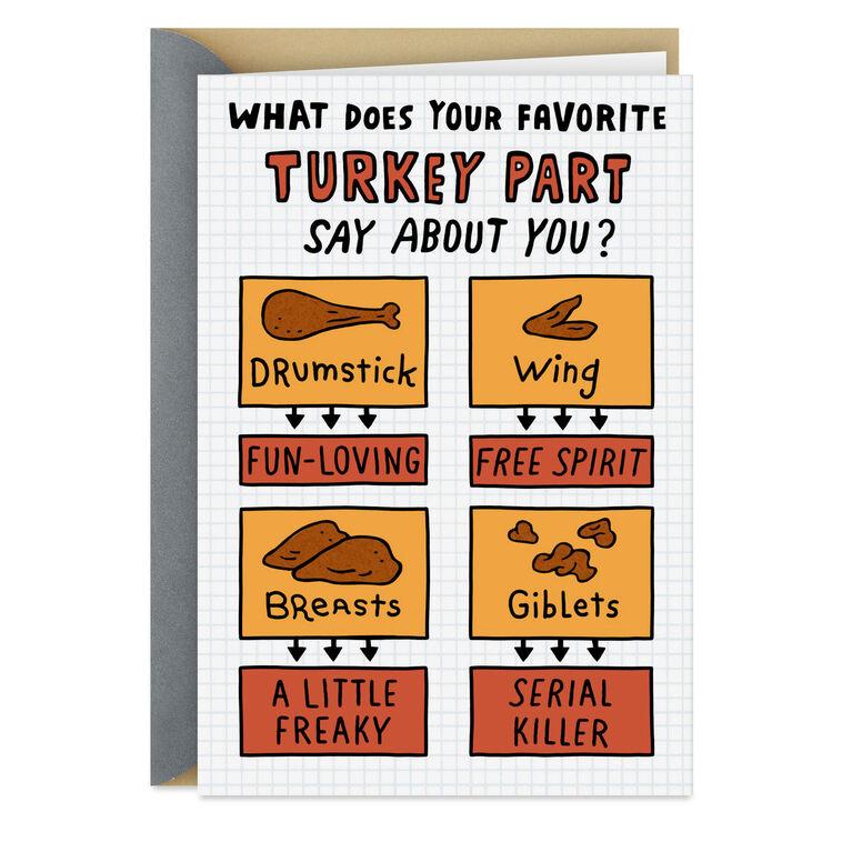 hallmark Favorite Turkey Parts Thanksgiving Card