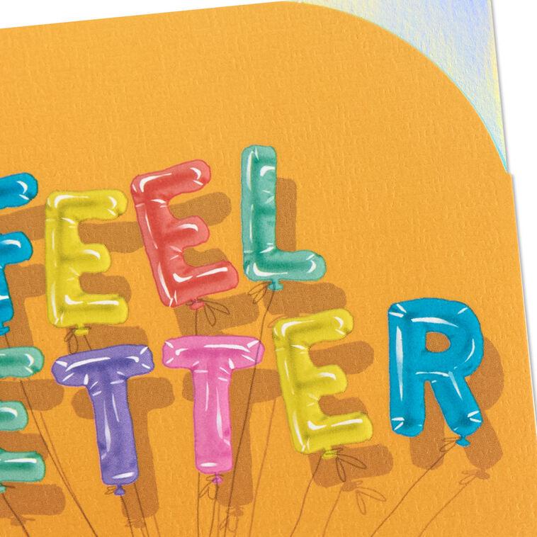 Hallmark Feel Better Balloons Blank Get Well Card
