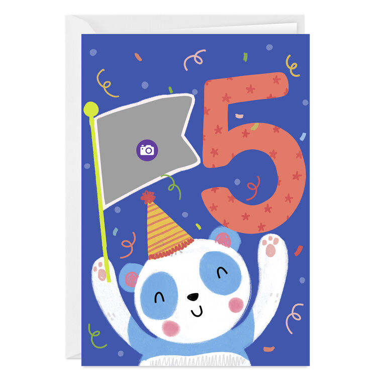 Hallmark Festive Panda Custom 5th Birthday Card