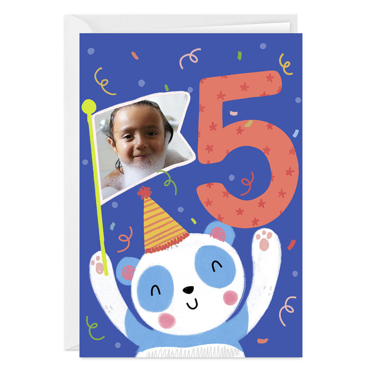 hallmark Festive Panda Custom 5th Birthday Card