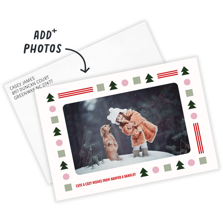 Hallmark Festive Shapes Flat Christmas Photo Card