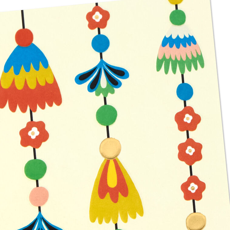 Hallmark Festive Tassel Garland Blank Card