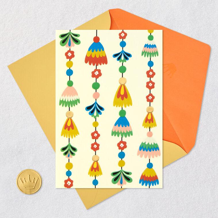 Hallmark Festive Tassel Garland Blank Card