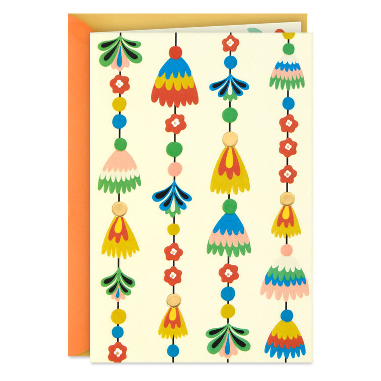 hallmark Festive Tassel Garland Blank Card