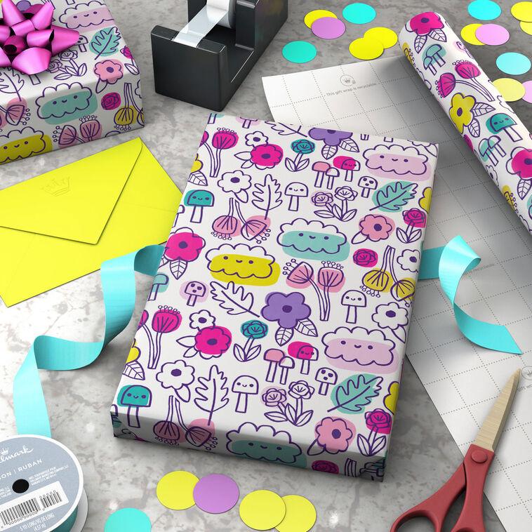 Hallmark Floral Doodles Wrapping Paper 20 Sq. Ft