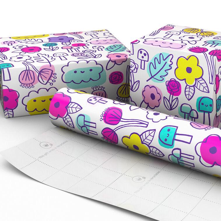 Hallmark Floral Doodles Wrapping Paper 20 Sq. Ft