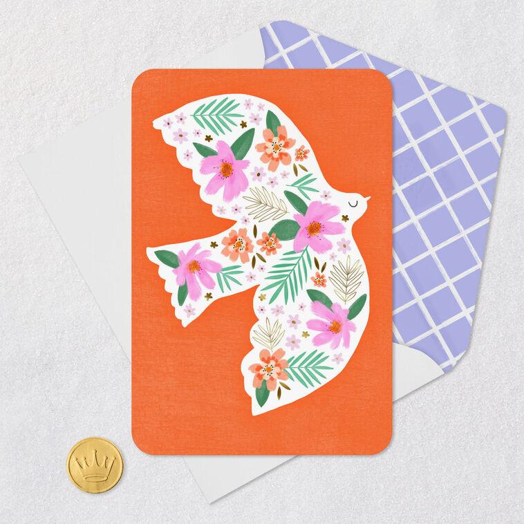 Hallmark Floral Dove Blank Card