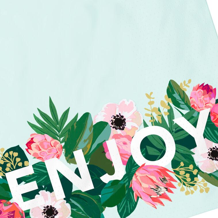 Hallmark Floral "Enjoy" Dinner Napkins Set Of 16