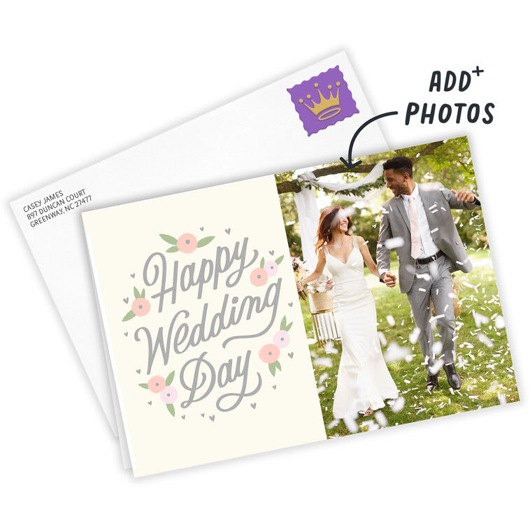 Hallmark Floral Happy Day Custom Wedding Card