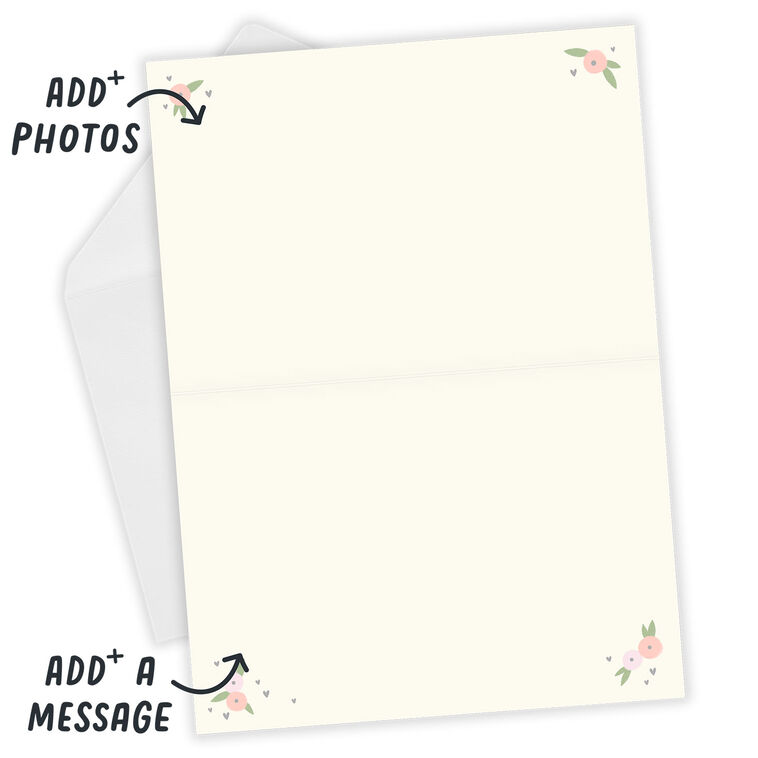 Hallmark Floral Happy Day Custom Wedding Card