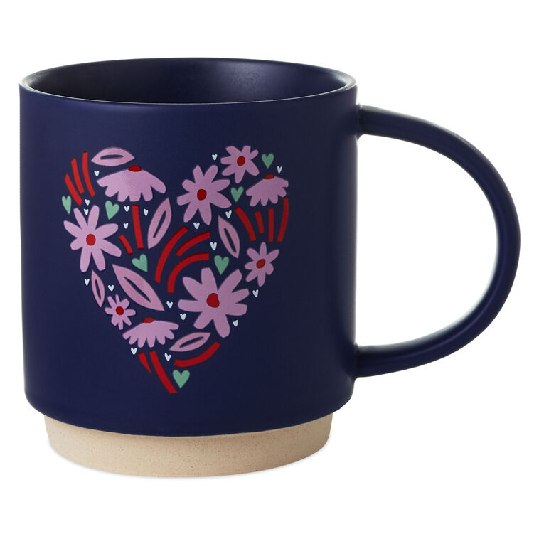 hallmark Floral Heart Mug 16 oz