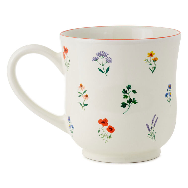 Hallmark Floral Patterns On White Mug 14.5 Oz