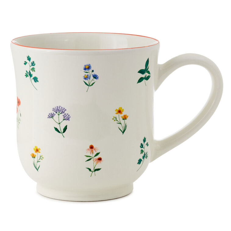 hallmark Floral Patterns on White Mug 14.5 oz