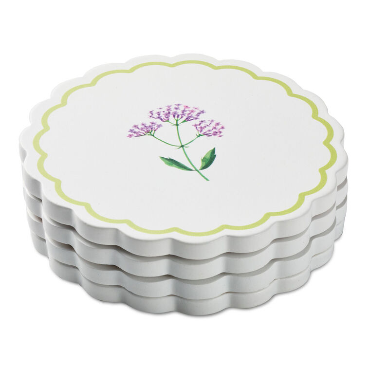 hallmark Floral Scalloped Coasters Set of 4