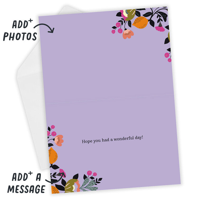 Hallmark Florals On Pink Custom Card