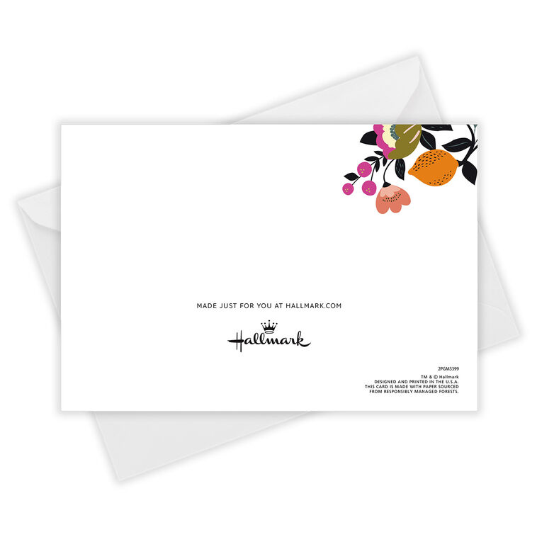 Hallmark Florals On Pink Custom Card