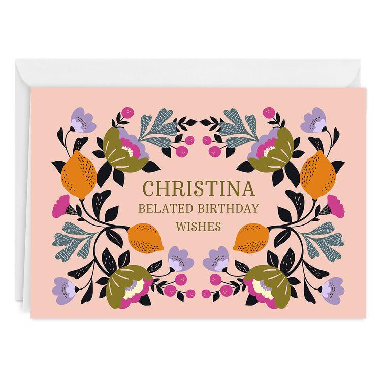 hallmark Florals on Pink Custom Card