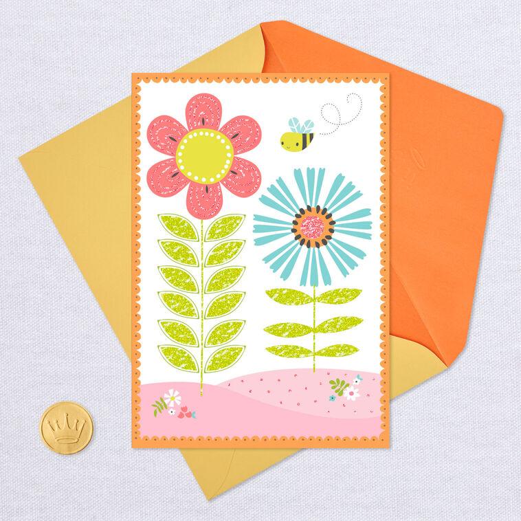 Hallmark Flowers And Bee Blank Card