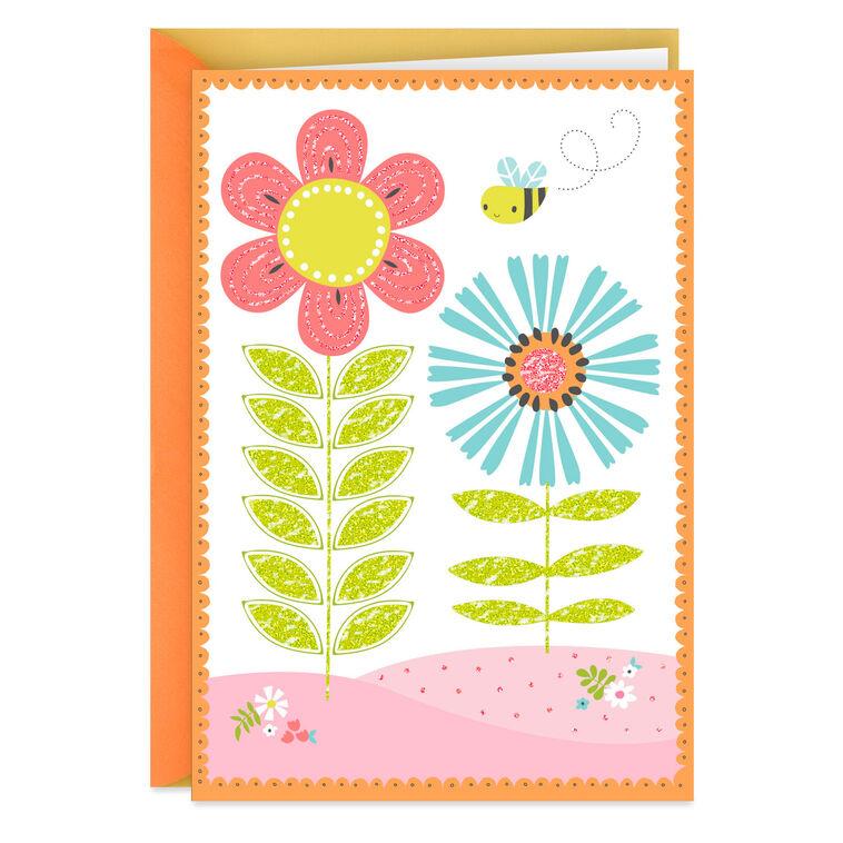 hallmark Flowers and Bee Blank Card
