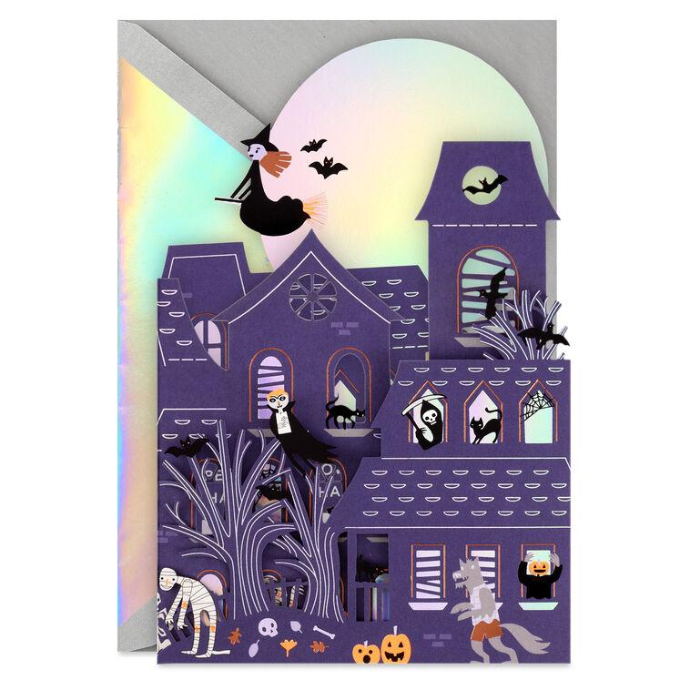Hallmark Fold-Out Haunted House Halloween Card