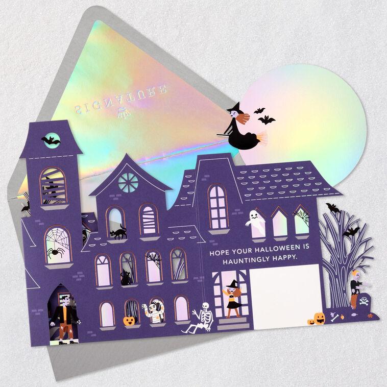 Hallmark Fold-Out Haunted House Halloween Card