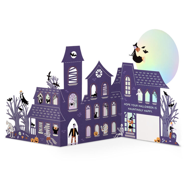 hallmark Fold-Out Haunted House Halloween Card