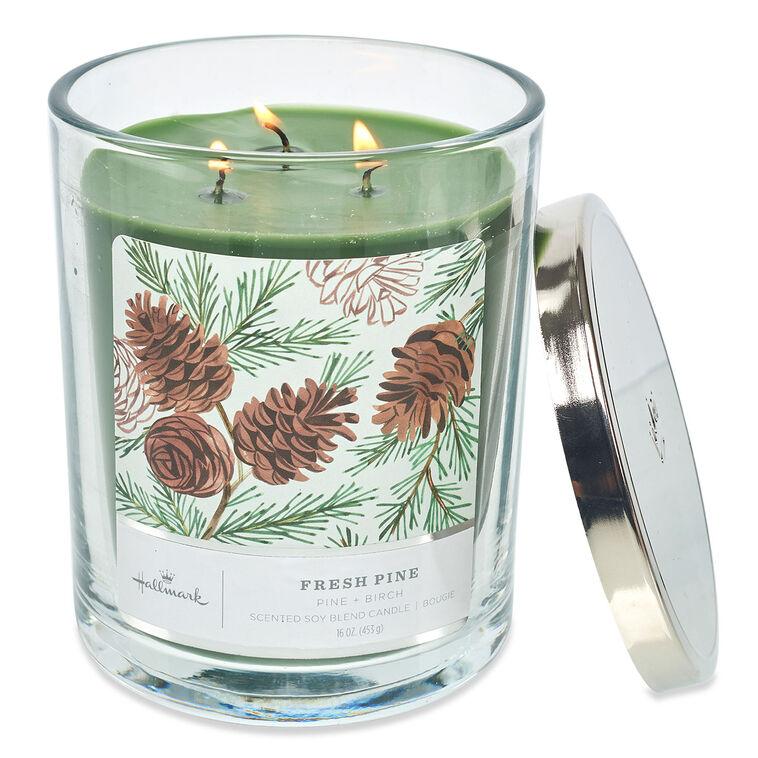 Hallmark Fresh Pine Scented 3-Wick Candle 16 Oz