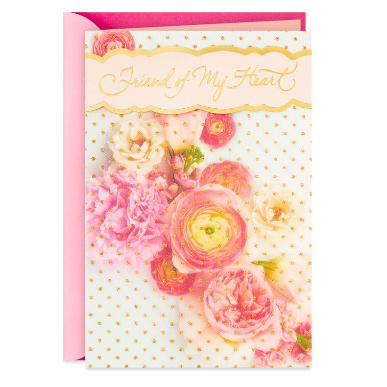 hallmark Friend of My Heart Floral Birthday Card