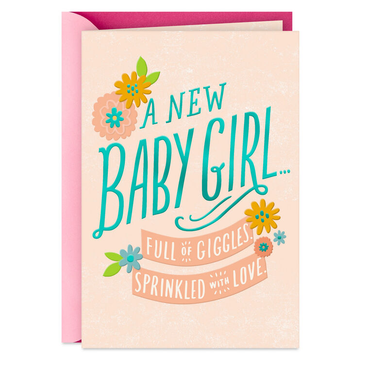 hallmark Full of Giggles New Baby Girl Card