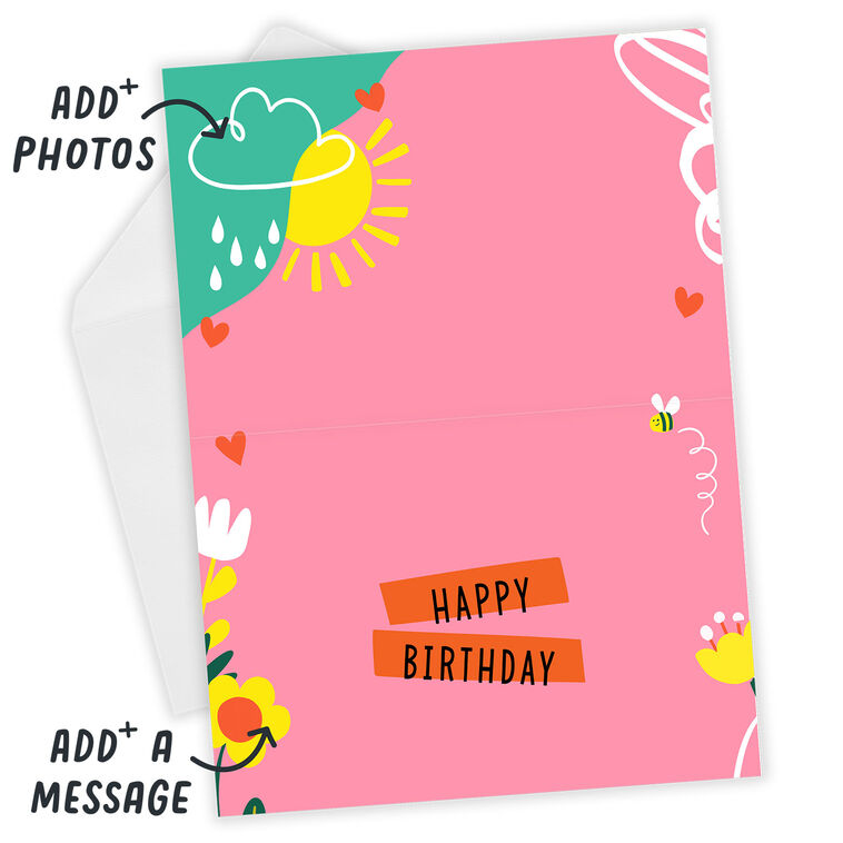 Hallmark Fun Flowers Custom Birthday Card