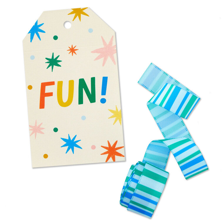 hallmark Fun Large Gift Tag and Ribbon Set