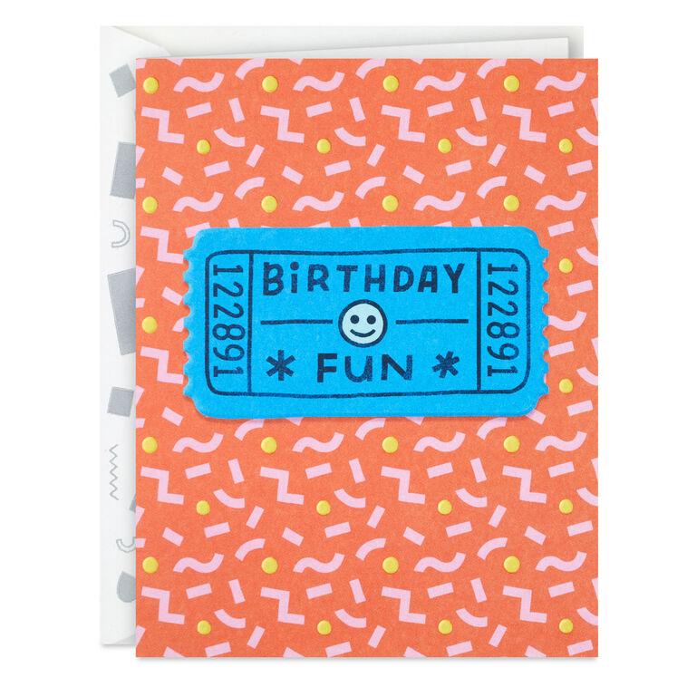 hallmark Fun Ticket Birthday Card