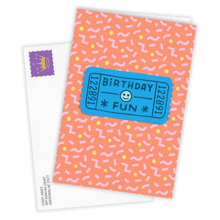 Hallmark Fun Ticket Custom Birthday Card