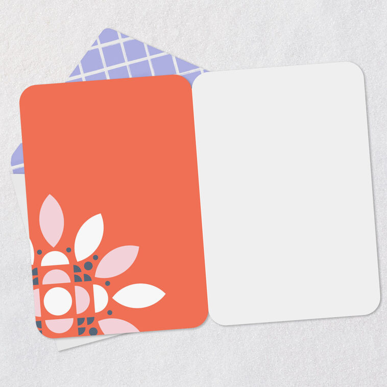 Hallmark Geometric Flower On Blue Blank Card