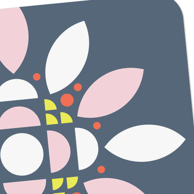 Hallmark Geometric Flower On Blue Blank Card
