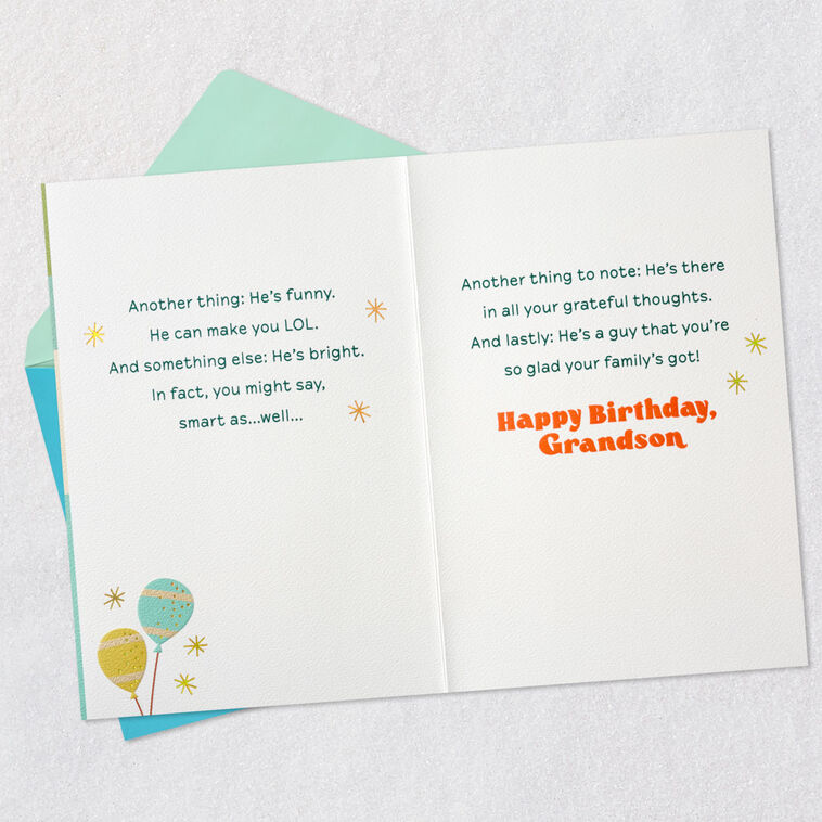 Hallmark Glad To Have You Grandson Birthday Card