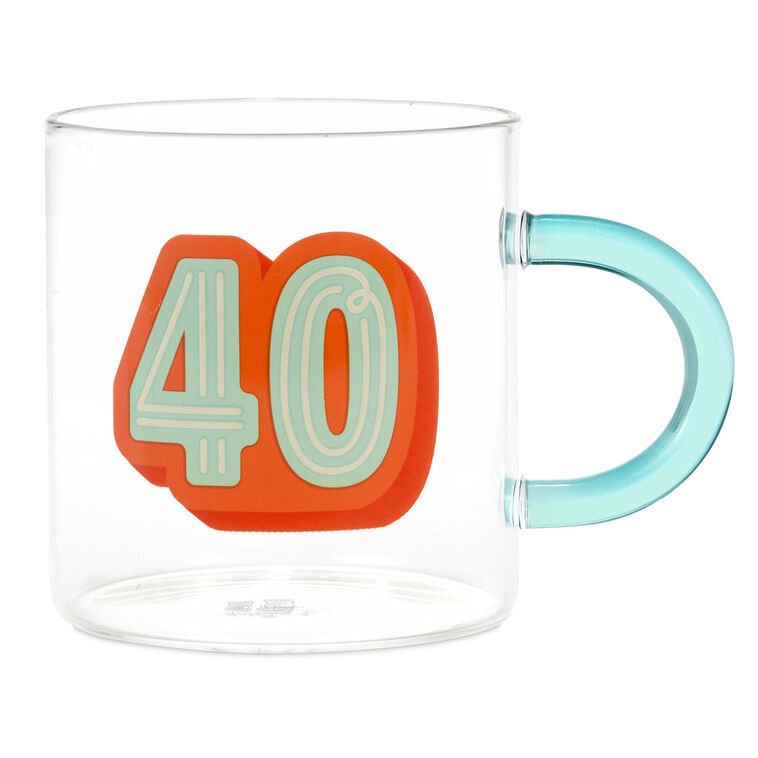 hallmark Glass 40th Birthday Mug 17.5 oz