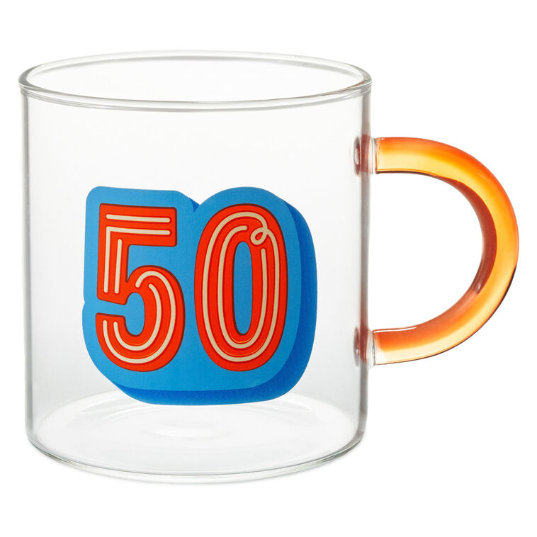 hallmark Glass 50th Birthday Mug 17.5 oz