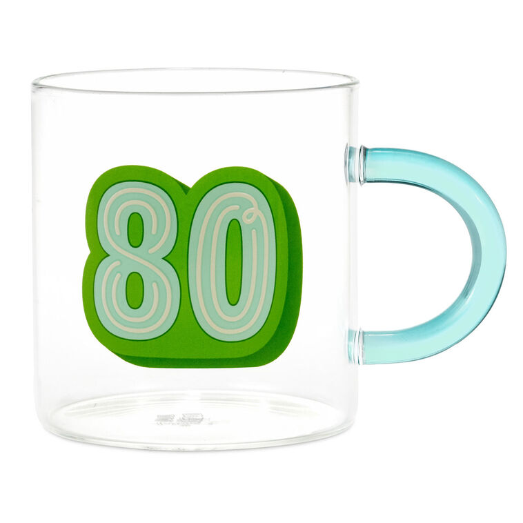 hallmark Glass 80th Birthday Mug 17.5 oz