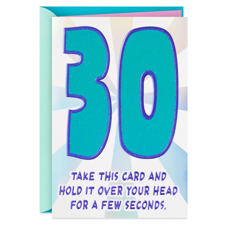 hallmark Glittery Numbers Funny 30th Birthday Card