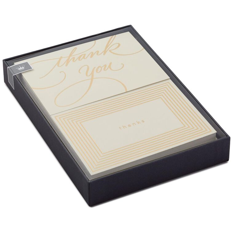 Hallmark Gold Borders Thank You Notes Box Of 40