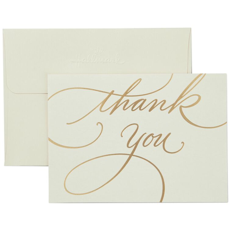 Hallmark Gold Borders Thank You Notes Box Of 40