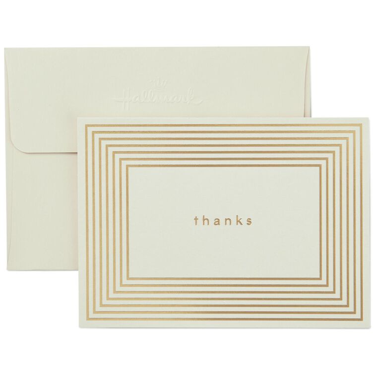 Hallmark Gold Borders Thank You Notes Box Of 40