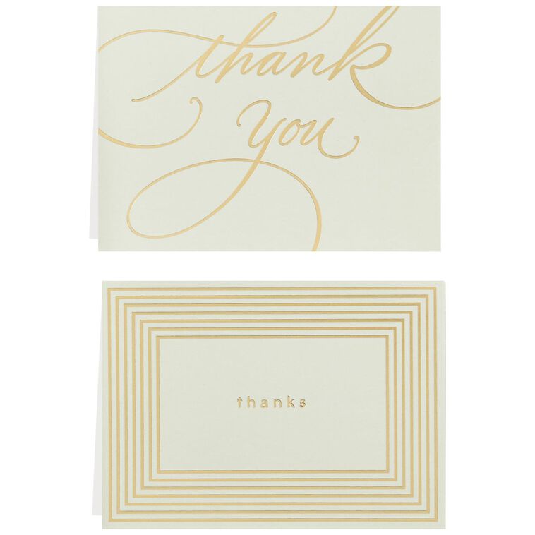 hallmark Gold Borders Thank You Notes Box of 40